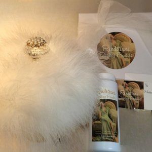 Scented Body Powder Vanity Set w/ Puff & Stand ~ Blooms Galore Floral Sc…